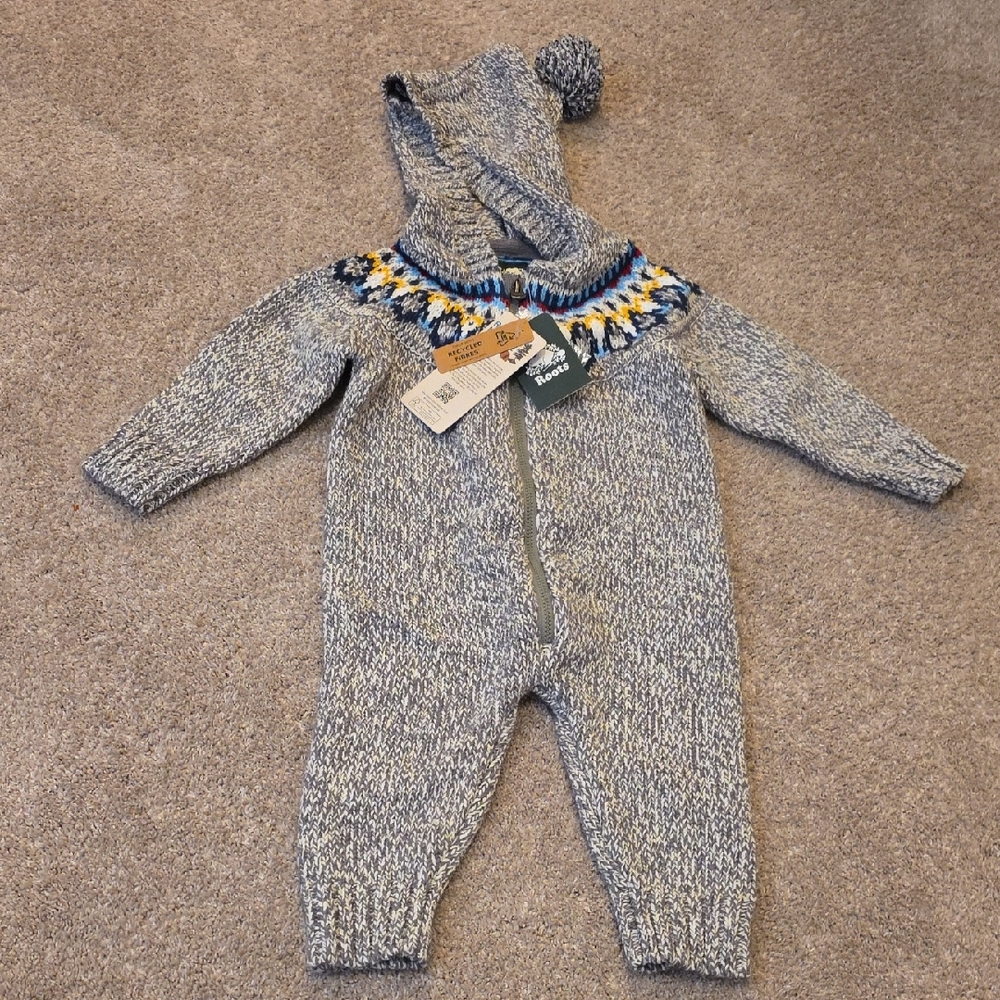 Roots Cozy Baby Sweater Knit Romper One Piece